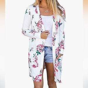 White Floral Cardigan